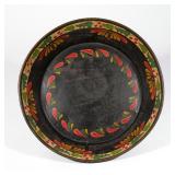 19TH CENTURY FOLK ART PAINTED TOLE BASIN | Low-form dish. h. 3-1/4 dia. 14-3/4 in.