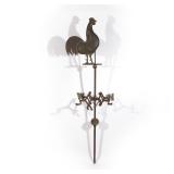 PERIOD FULL-BODIED ROOSTER WEATHERVANE | With possibly original directional. h. 23 w. 17 in. overall