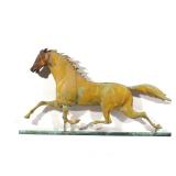 PERIOD PATINATED RUNNING HORSE WEATHERVANE | Full-bodied with iron head. h. 17 w. 29 in.