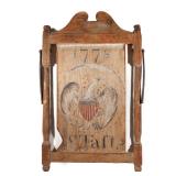 AMERICAN EAGLE PINE 1778 TAVERN SIGN, S. TAFT | New England, dated 1778, polychromed, with swan neck