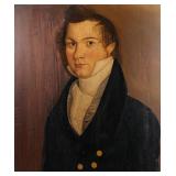 AMERICAN FOLK ART PORTRAIT, EARLY 19TH CENTURY | Half Portrait of Young Gentleman. Oil on board. h. 