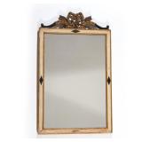 E. 20TH C. PATINATED & GILT FRENCH WALL MIRROR | Crested by a French bow and cross arrows. - h. 41 w