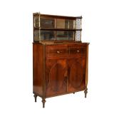 REGENCY ROSEWOOD CHIFFONIER / WRITING DESK | Early 19th century, parcel-gilt and with brass mounts, 