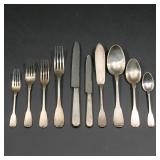 (137PC) TETARD FRERES SILVER FLATWARE SERVICE | Silver partial flatware service, including: 17 lunch