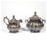 (2PC) BALDWIN GARDINER (AMERICAN, 1791-1869) | Coin silver, c.1814-1838, including lidded creamer an