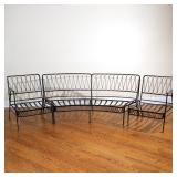 (4PC) MAURICIO TEMPESTINI FOR SALTERINI SETTEE | Wrought iron curved sectional settee, in four parts