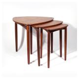 (3PC) WILLY BECK NESTING TABLES | A set of three Willy Beck Danish mid-century modern nesting tables