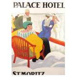 PALACE HOTEL / ST. MORITZ POSTER | St. Mortiz in Switzerland. h. 50 w. 34-3/4 in. (sight). - overall