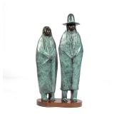 ALLAN HOUSER (AMERICAN, 1914-1994) | Plains Couple, 1991. Bronze. h. 14-1/2 in. (bronze only) Editio