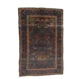 ANTIQUE KERMAN TREE OF LIFE CARPET | Early 20th century, with tree-of-life design in an indigo niche