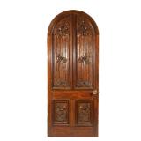 ANTIQUE CARVED WOOD DOOR | With overall carving, painted white on one side. h. 79 w. 32 d. 1-1/2 in.