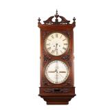 ITHACA OVERSIZED PERPETUAL CALENDAR WALL CLOCK | With applied ebonized carvings. - h. 46 w. 20 d. 7 