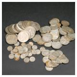 (115PC) STERLING COINS | Including: 19 silver dollars, 42 silver half dollars, 21 silver quarters, 2