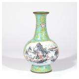 CHINESE CANTON ENAMELED BOTTLE VASE | Qing Dynasty. h. 9 dia. 6 in.