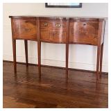 GEORGE III INLAID MAHOGANY SIDEBOARD OF SMALL SIZE | Early 19th century, serpentine-front, with line