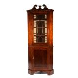19TH C. ENGLISH MAHOGANY CORNER CABINET | 19th century, of small size; two-piece construction, upper