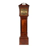 EARLY 19TH CENTURY MAHOGANY TALL CASE CLOCK | Broken neck pediment centered by eagle mounted on orb 