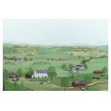 FORREST KING MOSES (AMERICAN, 1893-1974) | Summery extensive farmscape. Oil on board. h. 15-1/2 w. 2