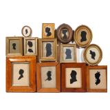 (11PC) ANTIQUE PORTRAIT SILHOUETTES | 19th / early 20th centuries, all framed. h. 4-1/2 w. 3-3/4 in.