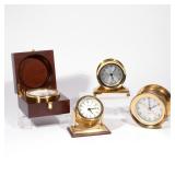 (4PC) CHELSEA CLOCKS | [1] Portsmouth "Boston" twelve/twenty-four desk clock on a "Price Waterhouse 