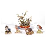 (5PC) BOEHM BIRD GROUP | A large group plus four single birds. h. 8-3/4 w. 8 d. 7 in. (largest)