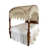EMPIRE FOUR POSTER CANOPY BED | 19th century, cherry and/or oak, with barley-twist posts. h. 82 (62 