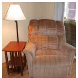 Fabric Recliner, Table Lamp 
