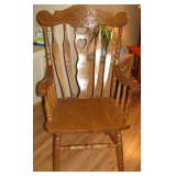Carved Back Oak Chair