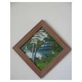 Hand Painted Glass Forest Scene Paintings