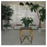 Heavy Beveled Glass Dining Table