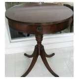 Round Antique Mahogany Side Table