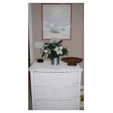 White Wicker Chest of Drawers