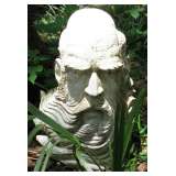 Old Man Head Bust Sculpture signed Halloween 96