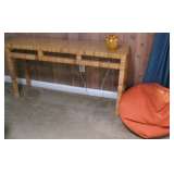 Wicker Console Table, Orange Bean Bag Cushion