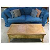 Denim Sofa with Matching Oversized Chairs