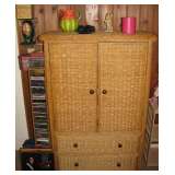 Natural Wicker Armoire