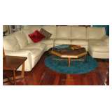 Natuzzi Camel Leather Sectional Sofa