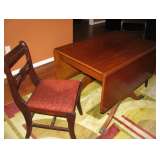 Antique Duncan Phyfe Drop Leaf Table 4/ Chairs