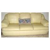 Light Gold Tone Italian Leather Sofa