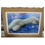 Artist Signed, "ALAIN BONNEFOIT" Nude Oil on Canvas Painting 