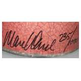 Mid Century Marc Ward Artist Signed 235/1000 Crackle Glaze Ceramic Table Lamp 