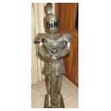 Tin Metal Medieval Style Knight Armor Statue  