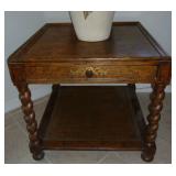 Vintage Cane Bottom End Table By Baker Furniture