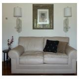 Tan Leather Love Seat