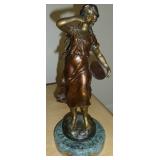 Bronze Statue, "Tambourine Girl" By Auguste Moreau