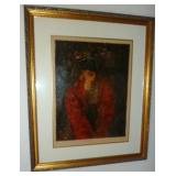 Artist Roy Fairchild "Masked Figure" Signed Limited Edition 176/385 Serigraph on Paper