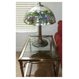 Hollywood Regency Glass Top End Table