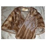 Mink Fur Wrap Stole Jordan Marsh Florida Vintage 1950-1960 Size M-L