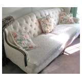 Vintage Cream French Provincial Upholstered Sofa
