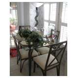 Glass Top Kitchen Dinette Set w/4 Matching Chairs